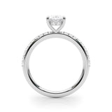 Hidden Halo Ov Single Row Engagement Ring (51208-E)