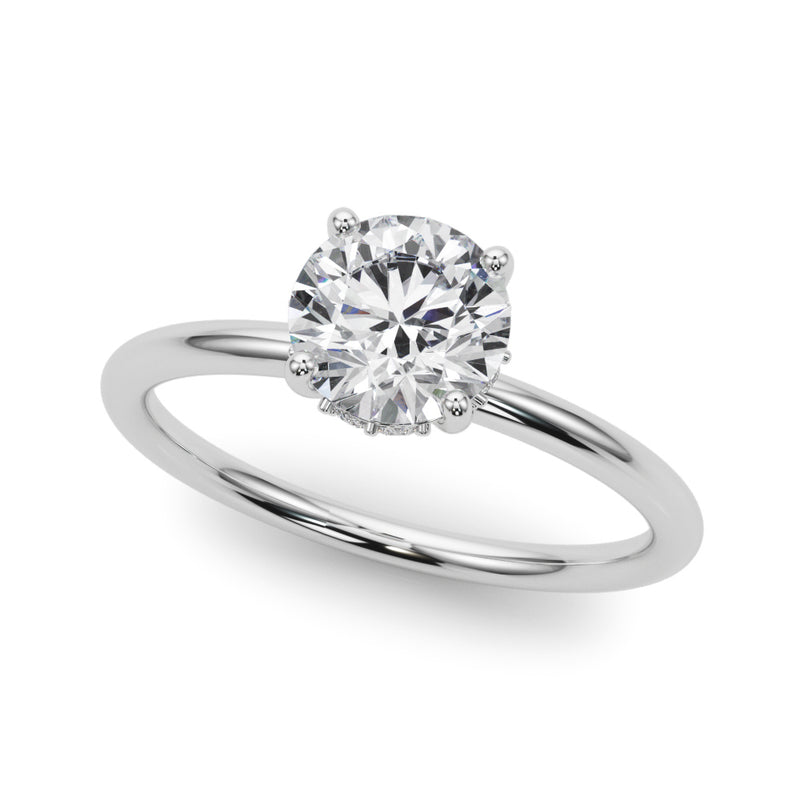 Round Hidden Halo Rd Engagement Ring