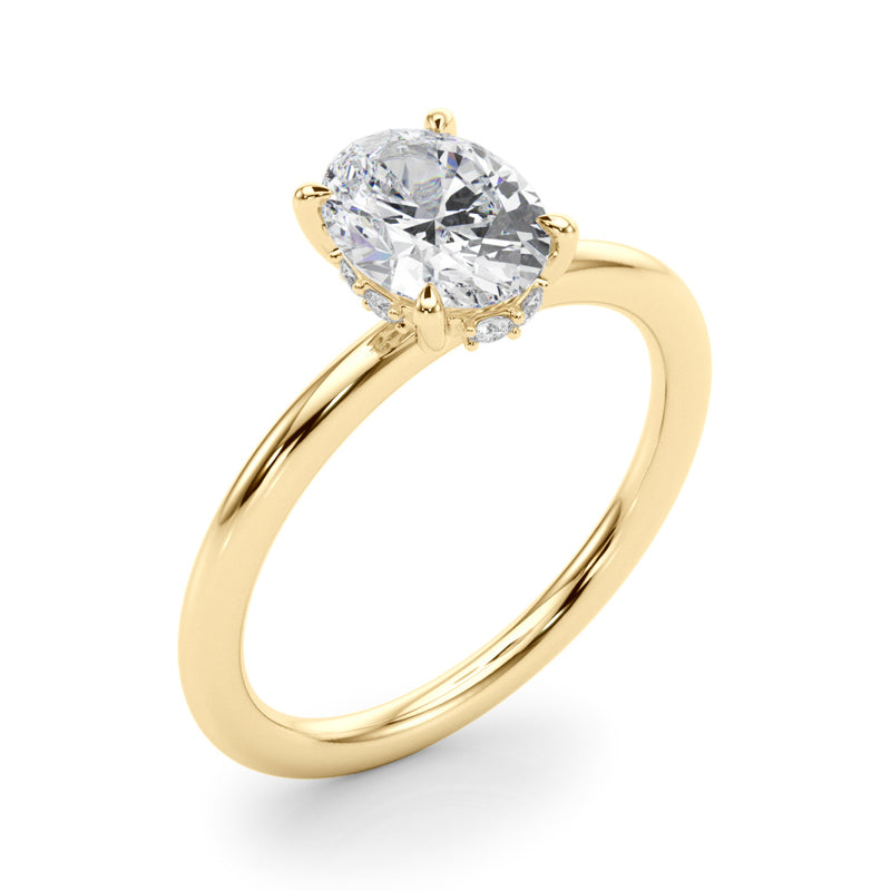 Hidden Halo Ov Engagement Ring (51211-E)