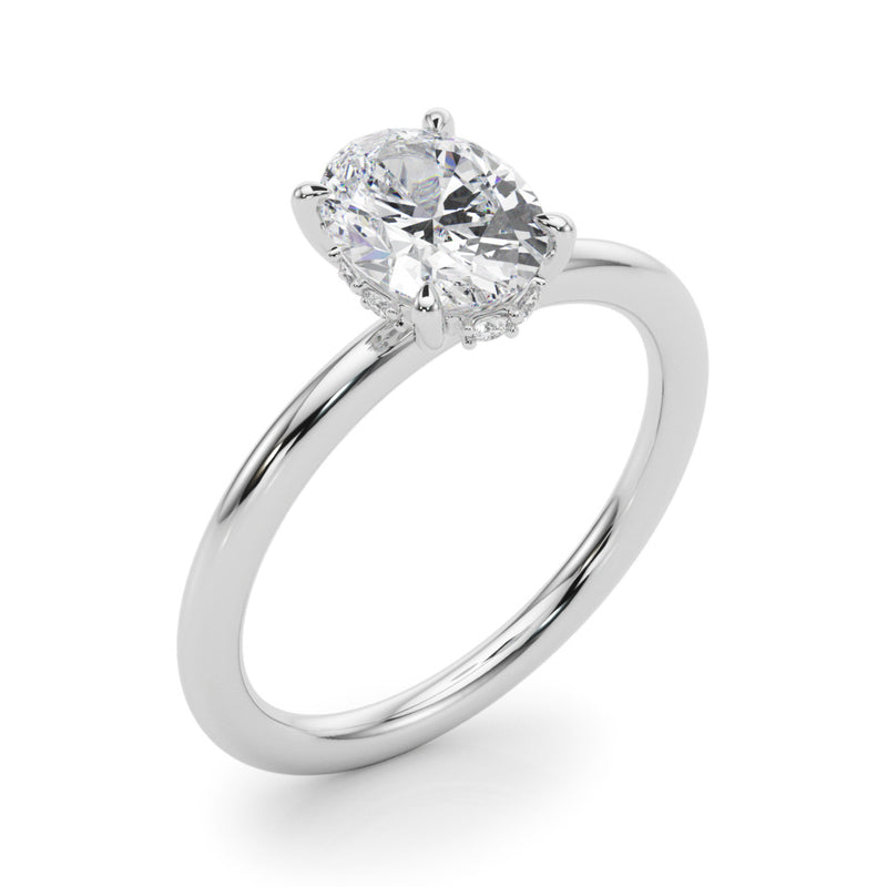 Hidden Halo Ov Engagement Ring (51211-E)