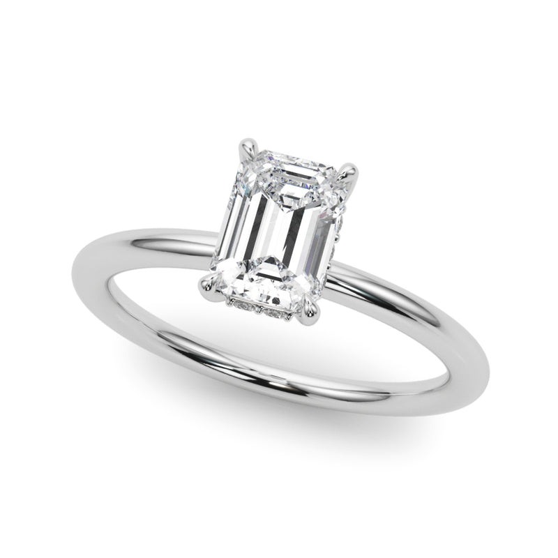 Emerald Hidden Halo Ec Engagement Ring