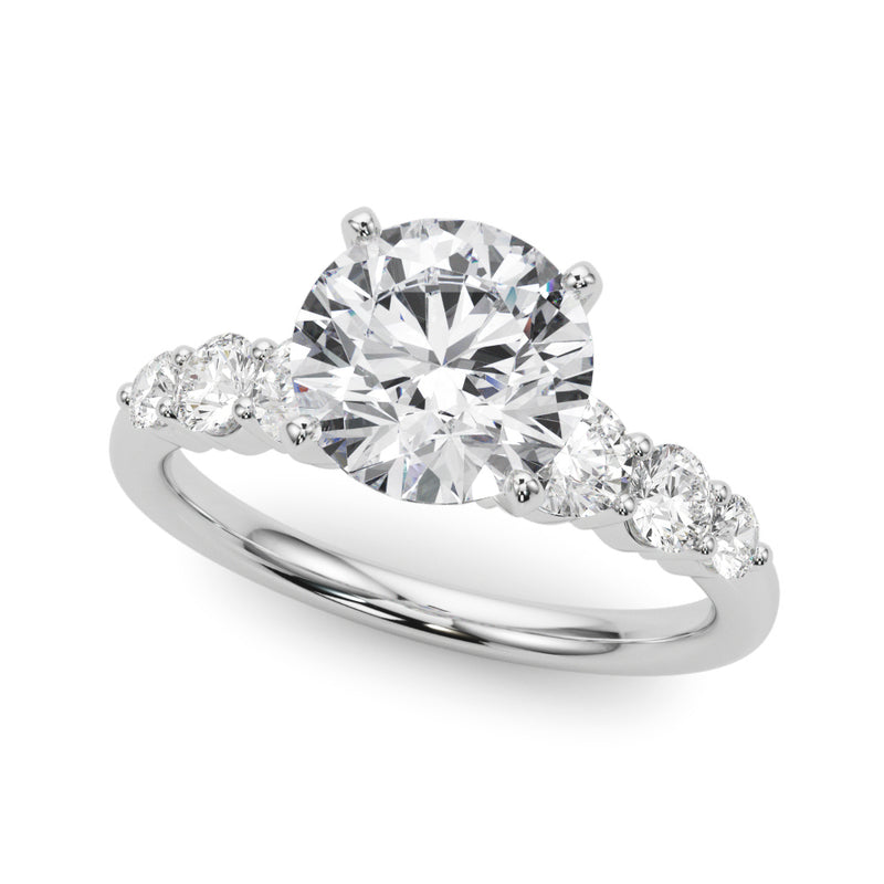 Round Rd Single Row Engagement Ring