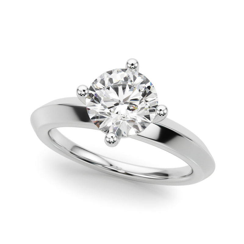 Round Knife Edge Solitaire Eng Ring Engagement Ring