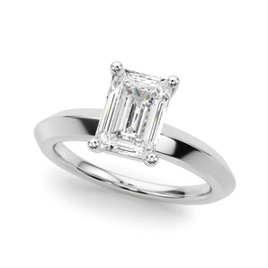 Emerald Knife Edge Solitaire Eng Ring Engagement Ring