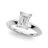 Emerald Knife Edge Solitaire Eng Ring Engagement Ring