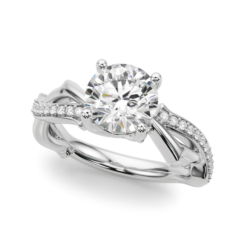 Round Twisted Shank Engagement Ring