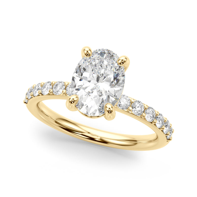Oval Center Single Row Engagement Ring (51270-E)