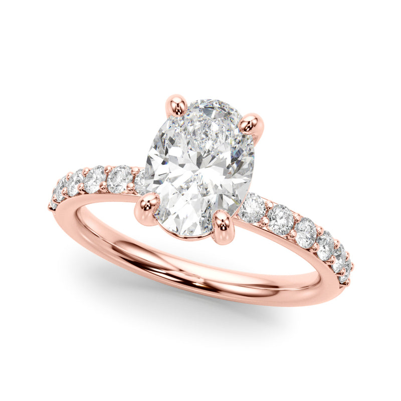 Oval Center Single Row Engagement Ring (51270-E)