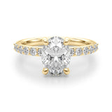 Oval Center Single Row Engagement Ring (51270-E)