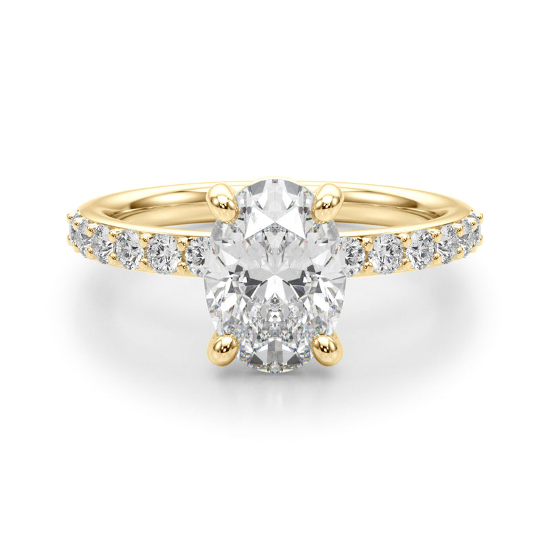 Oval Center Single Row Engagement Ring (51270-E)