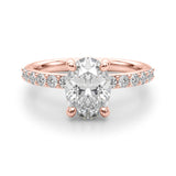 Oval Center Single Row Engagement Ring (51270-E)