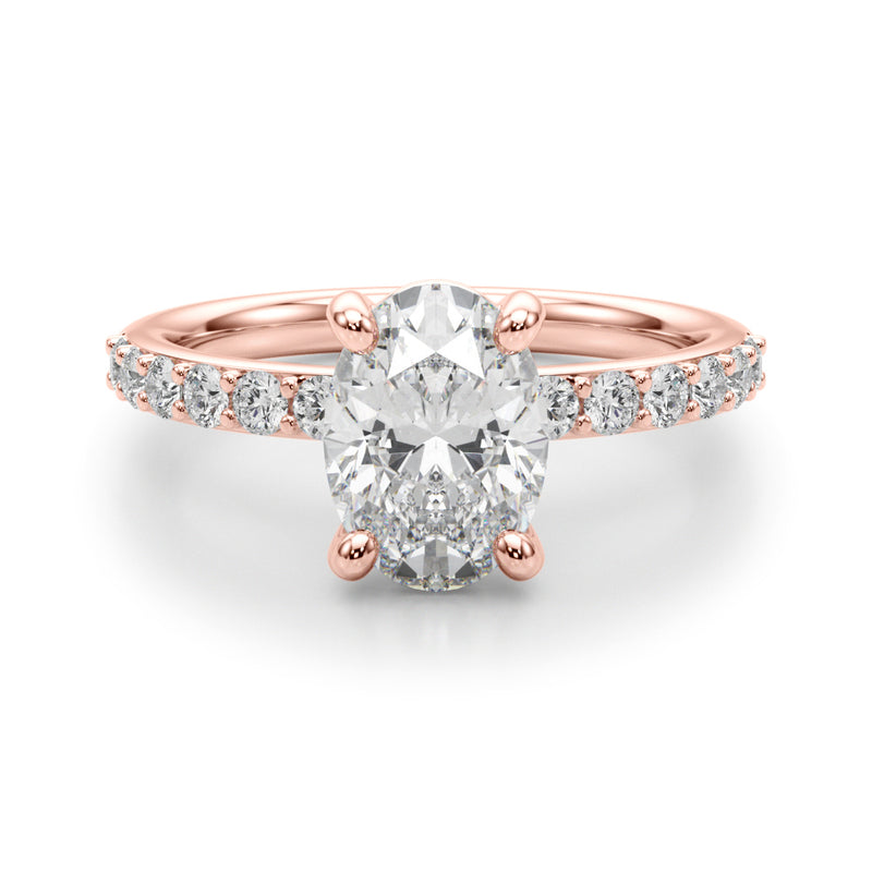 Oval Center Single Row Engagement Ring (51270-E)