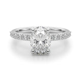 Oval Center Single Row Engagement Ring (51270-E)