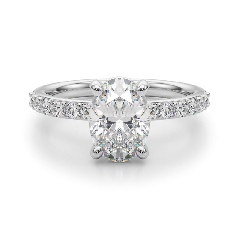 Oval Center Single Row Engagement Ring (51270-E)
