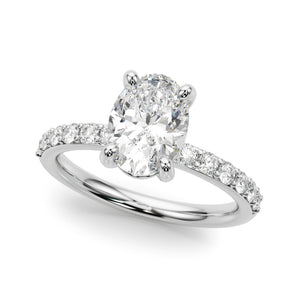 Oval Center Single Row Engagement Ring (51270-E)