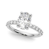 Oval Center Single Row Engagement Ring (51270-E)