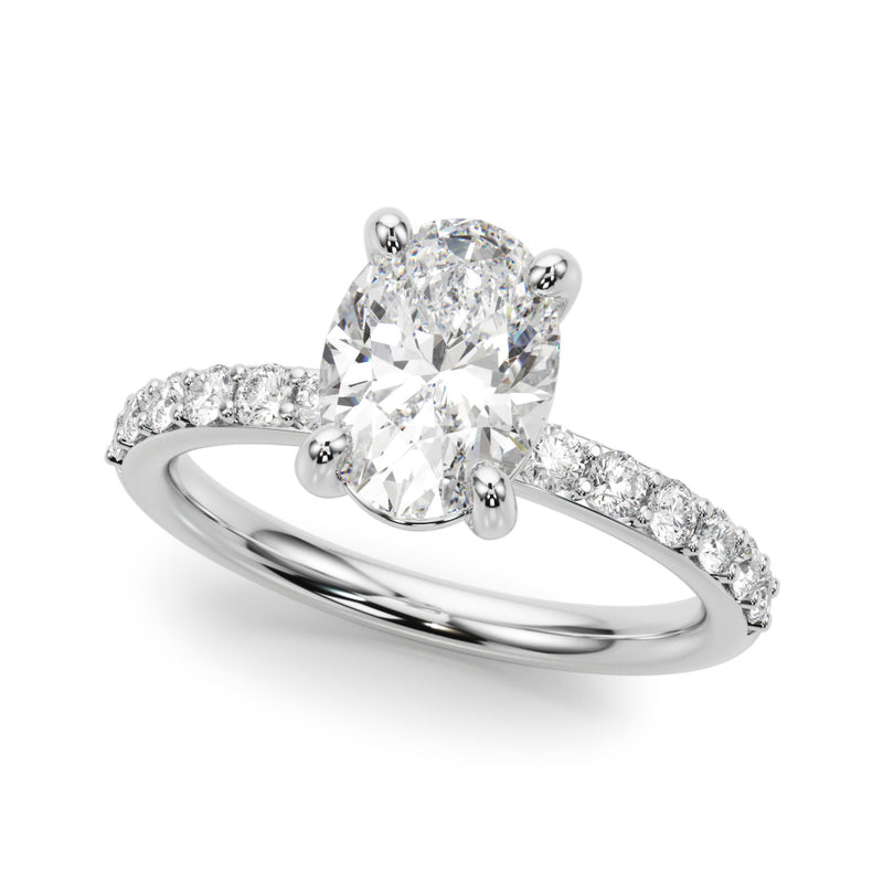 Oval Center Single Row Engagement Ring (51270-E)