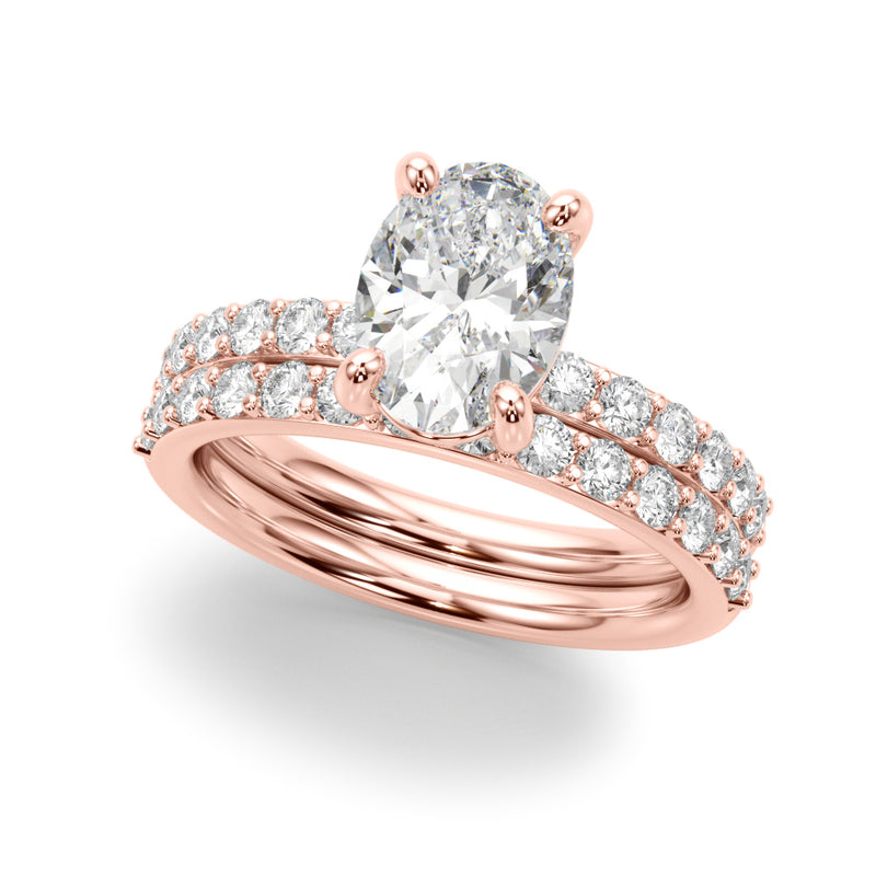 Oval Center Single Row Engagement Ring (51270-E)