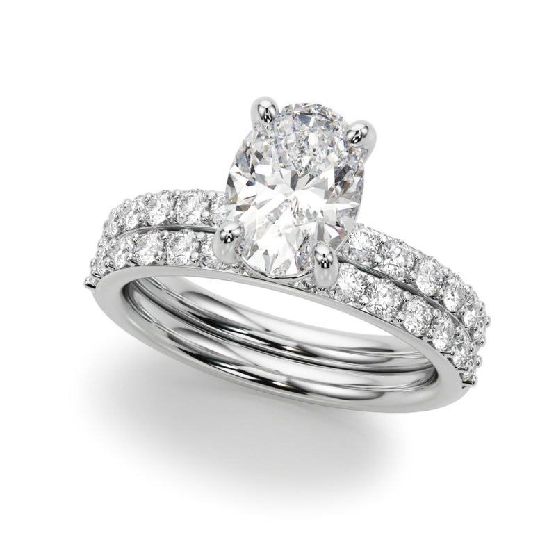 Oval Center Single Row Engagement Ring (51270-E)