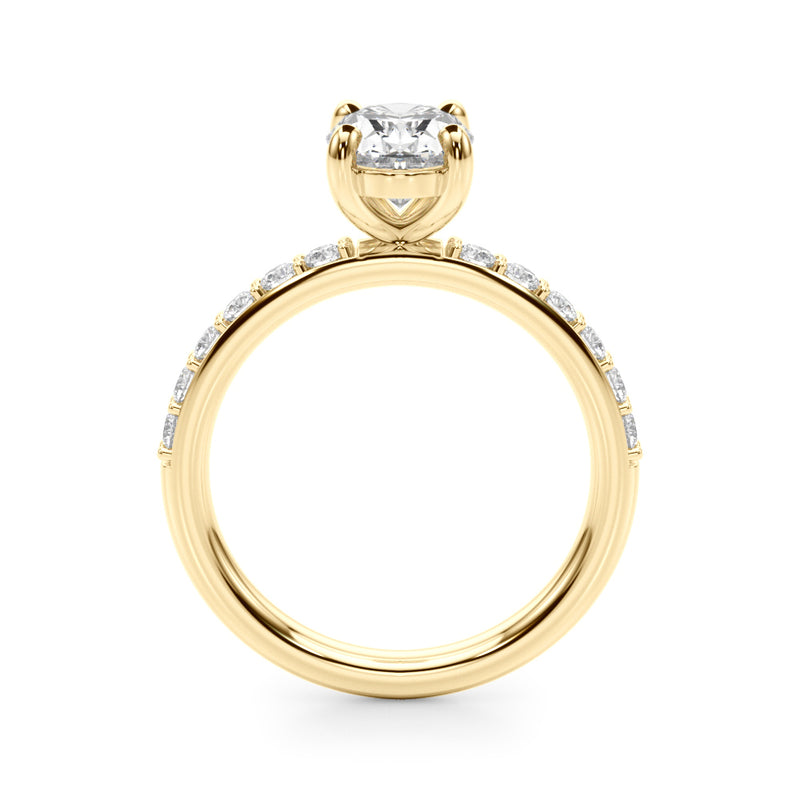 Oval Center Single Row Engagement Ring (51270-E)