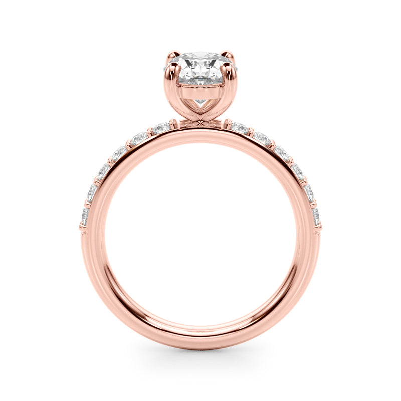 Oval Center Single Row Engagement Ring (51270-E)
