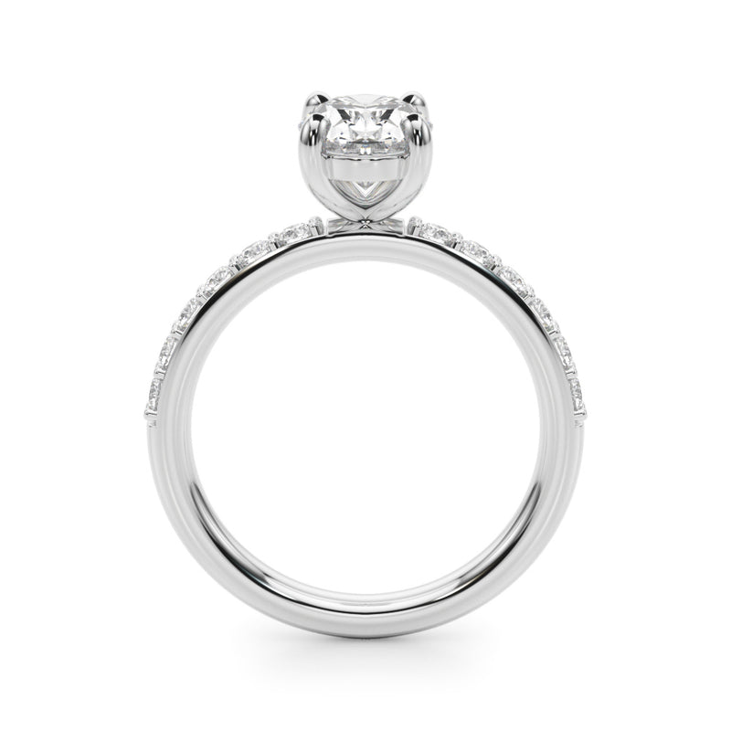 Oval Center Single Row Engagement Ring (51270-E)