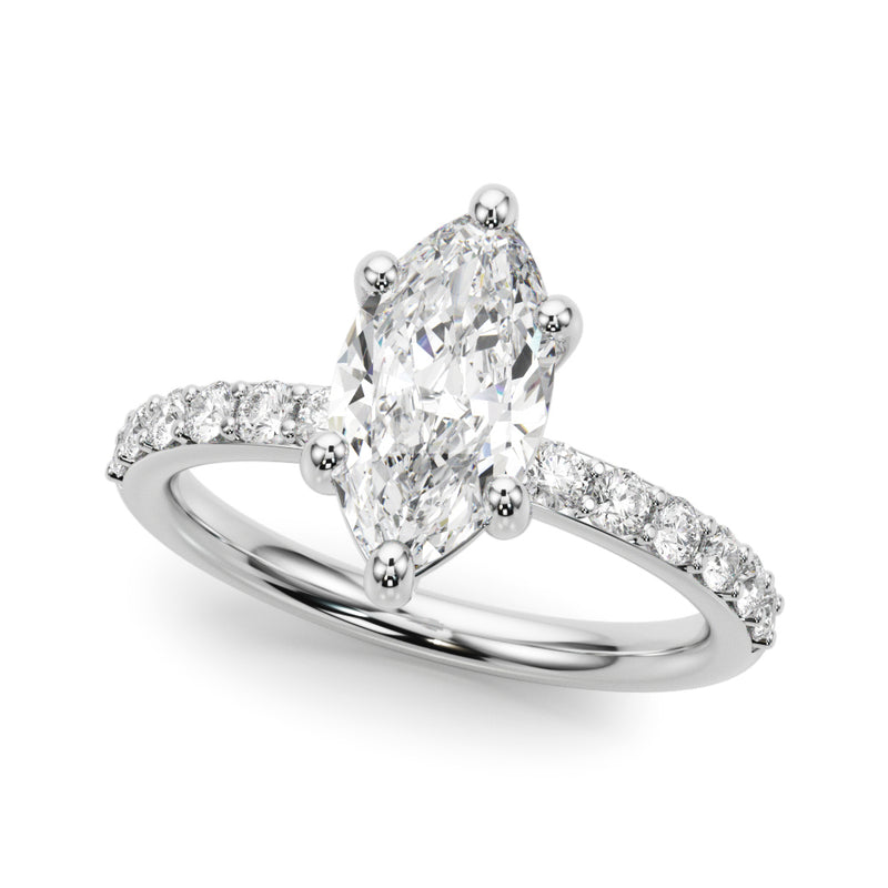 Marquise Single Row Engagement Engagement Ring (51273-E)