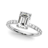 Emerald Ec Single Row Engagement Engagement Ring