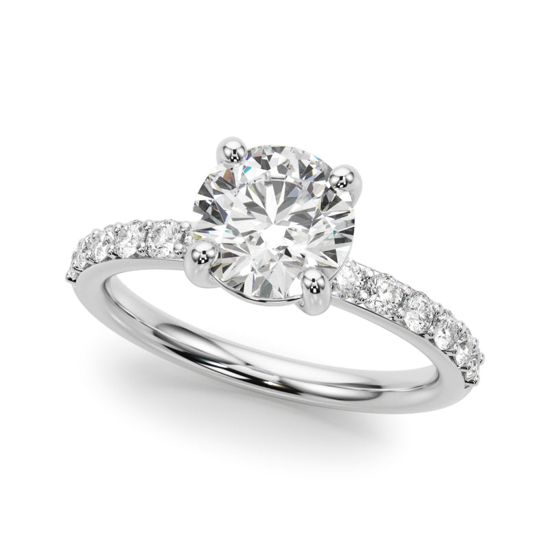 Round Rd Single Row Engagement Engagement Ring