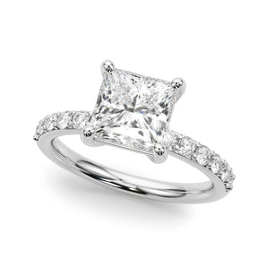 Square Pc Single Row Engagement Engagement Ring