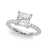 Square Pc Single Row Engagement Engagement Ring
