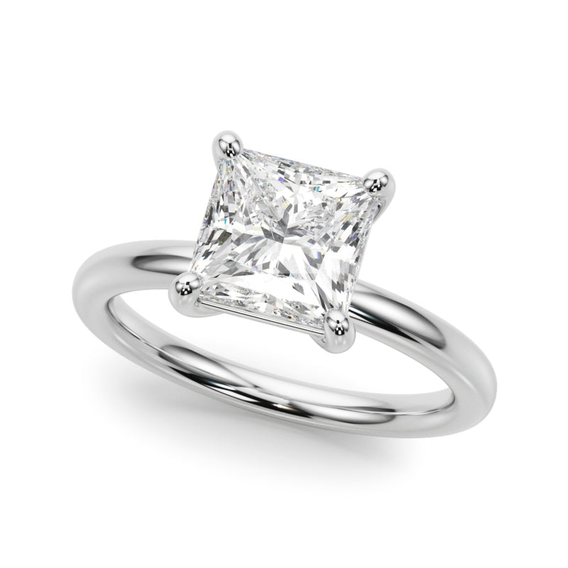 Square Princess Cut Solitaire Engagement Ring
