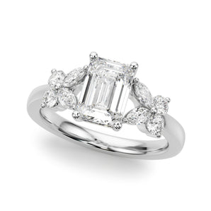 Emerald Ec Rd Sides Engagement Ring