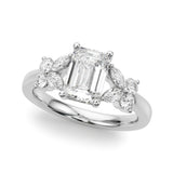 Emerald Ec Rd Sides Engagement Ring