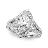 Marquise Halo Split Shank Engagement Ring (51289-E)