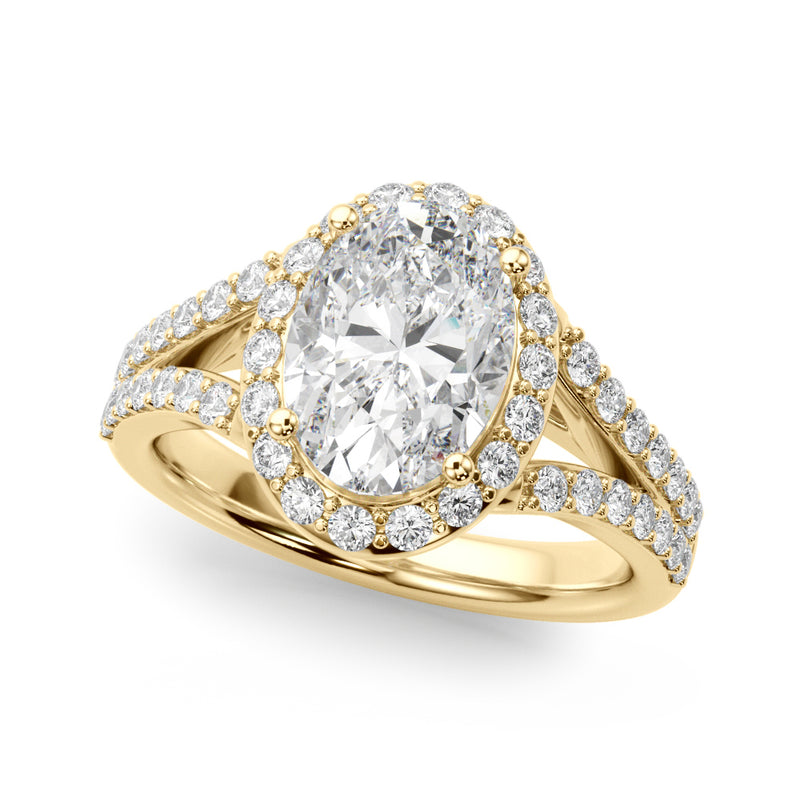 Halo Ov Center Split Shank Engagement Ring (51290-E)