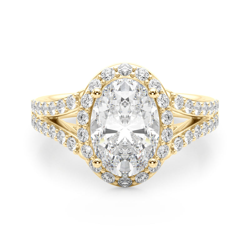 Halo Ov Center Split Shank Engagement Ring (51290-E)