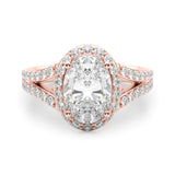 Halo Ov Center Split Shank Engagement Ring (51290-E)