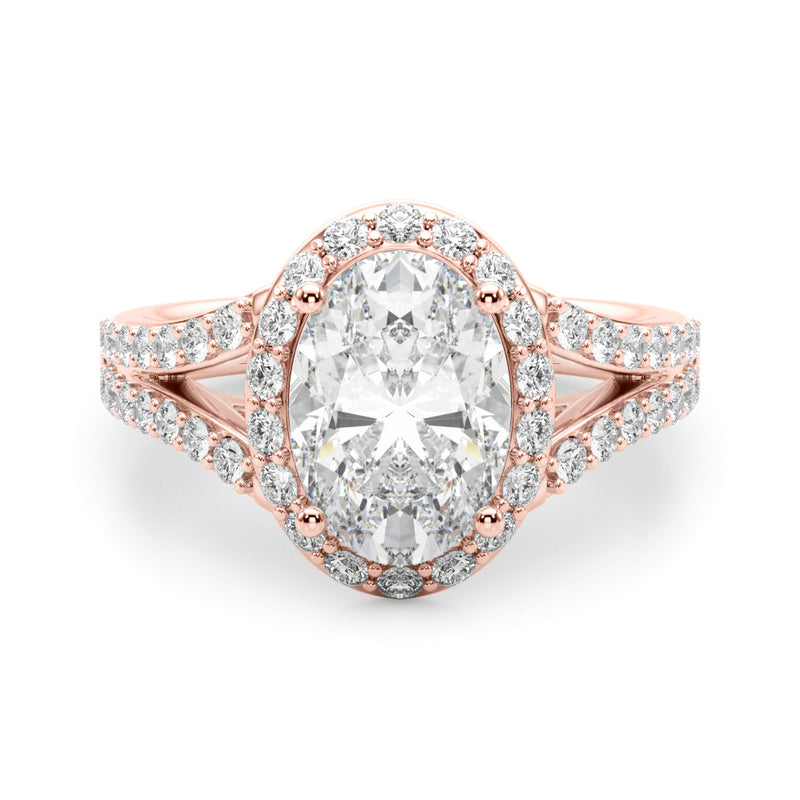 Halo Ov Center Split Shank Engagement Ring (51290-E)