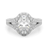 Halo Ov Center Split Shank Engagement Ring (51290-E)