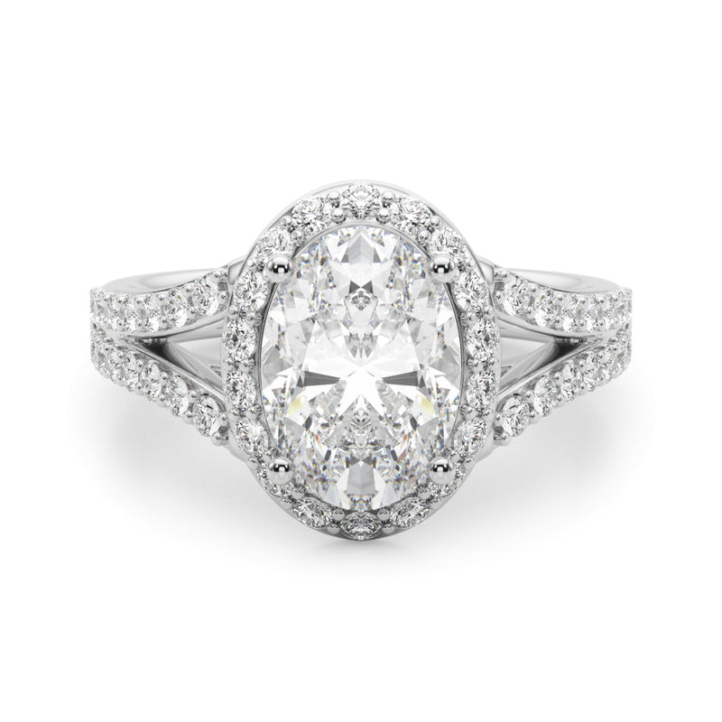 Halo Ov Center Split Shank Engagement Ring (51290-E)
