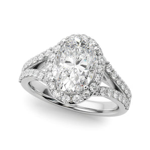 Halo Ov Center Split Shank Engagement Ring (51290-E)