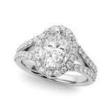 Halo Ov Center Split Shank Engagement Ring (51290-E)