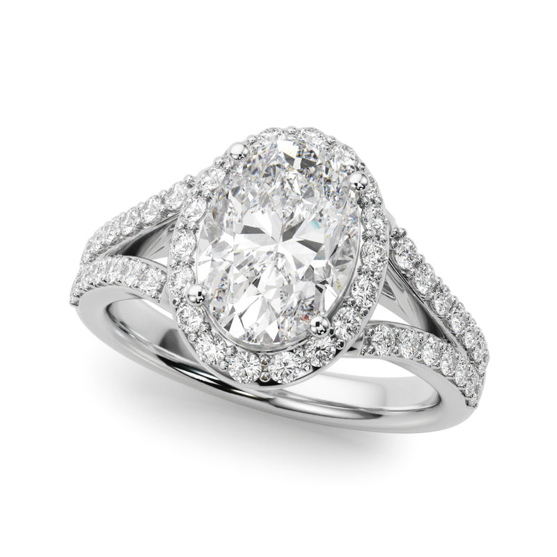 Halo Ov Center Split Shank Engagement Ring (51290-E)