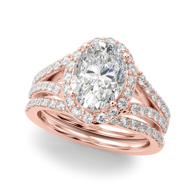 Halo Ov Center Split Shank Engagement Ring (51290-E)