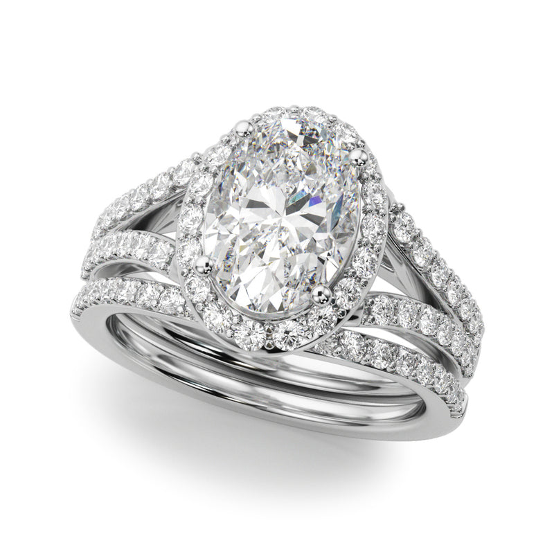 Halo Ov Center Split Shank Engagement Ring (51290-E)