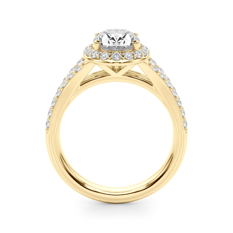 Halo Ov Center Split Shank Engagement Ring (51290-E)