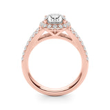 Halo Ov Center Split Shank Engagement Ring (51290-E)