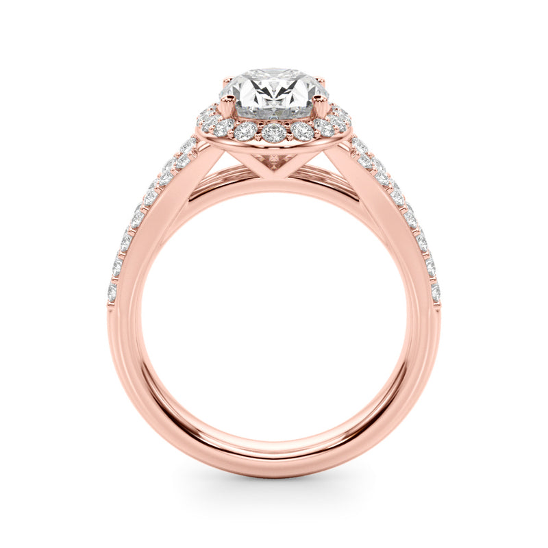 Halo Ov Center Split Shank Engagement Ring (51290-E)