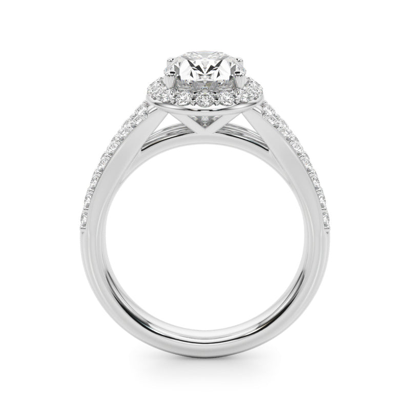 Halo Ov Center Split Shank Engagement Ring (51290-E)